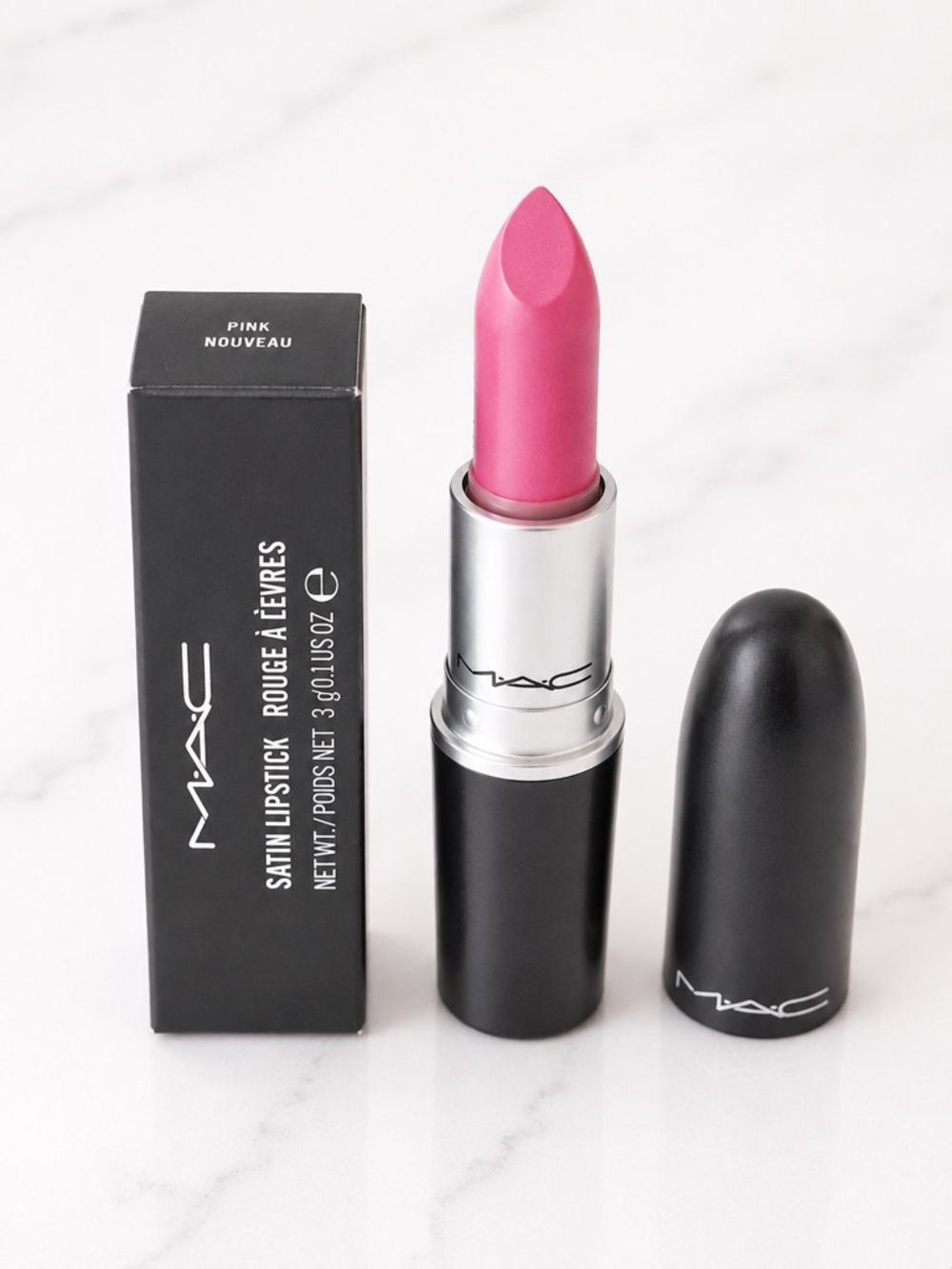 MAC Cosmetics Satin Lipstick - Pink Nouveau Bright Pink HTF Discontinued Rare